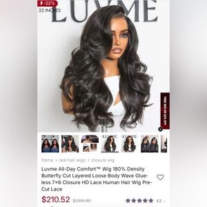 Loose Body Wave Wig in Black